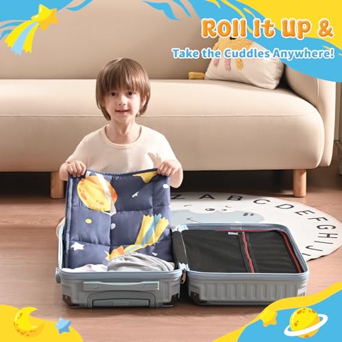 anfie Weighted Lap Pad 2 Pounds, Weighted Blanket Kids(20"*30") Cooling Blanket for Sleeping,Weighted Throw Blanket for Travel Indoor Outdoor(Grey Moon)