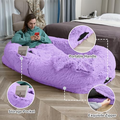 YAEM Purple Human Dog Bed, 71"x45"x12" Calming Giant Dog Bed for Humans by YAEM - Used condition - Image 4