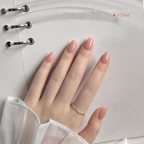 Image of GAOY Jelly White Pink Gel Nail Polish Set, 6 Transparent Colors Sheer Nude Brown, Soak Off UV Light Cure Gel Polish Kit for Nail Art DIY at Home