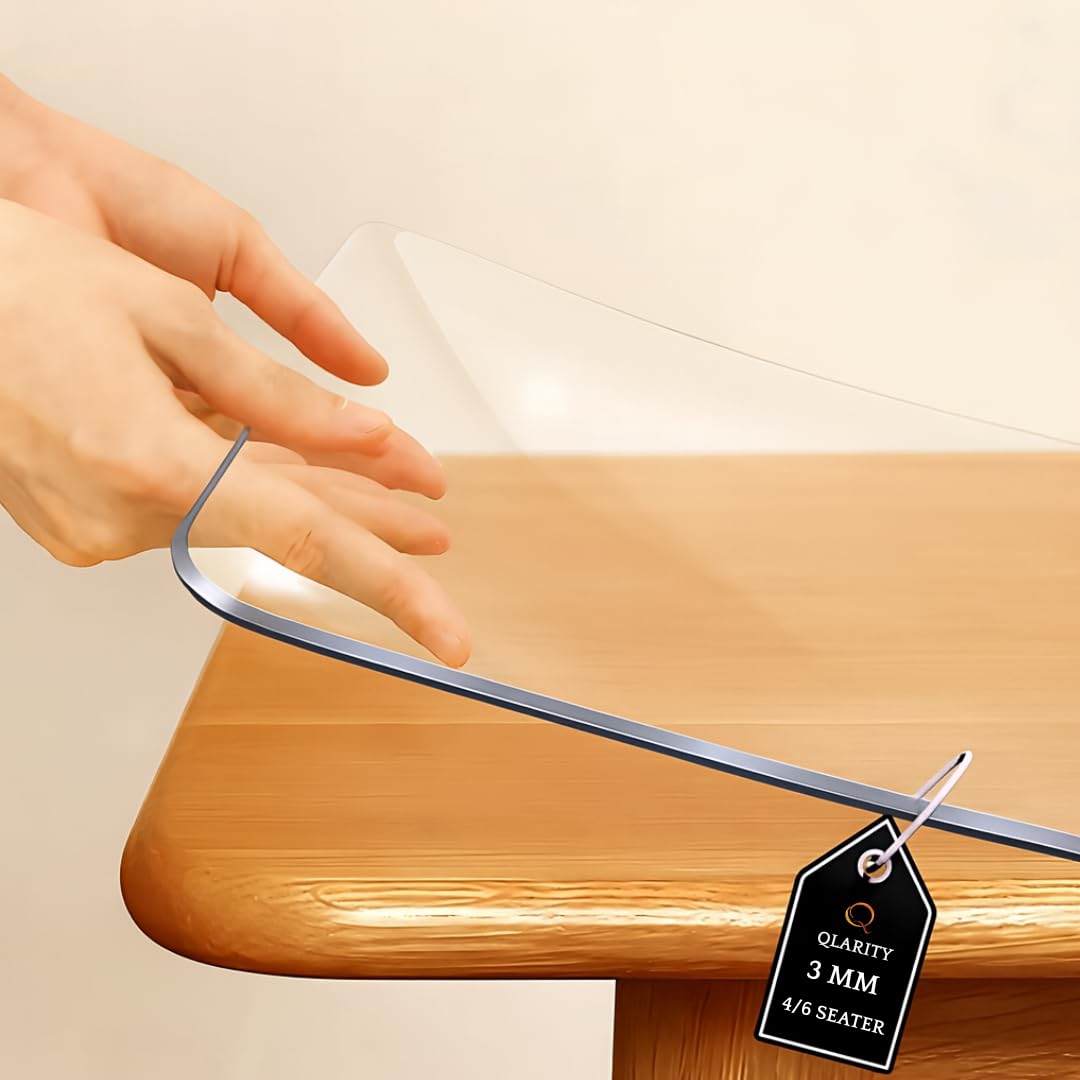 Qlarity Covers 3mm Slim Shield Table Cloth Plastic, 18 x 60 Inch, Clear PVC