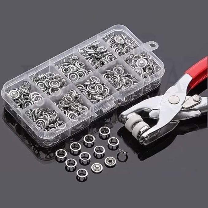 BuyLift Grommet Eyelet Plier Kit with 10-Color Eyelets – Handheld Snap Fastener Tool Set for Leather, Fabric, Canvas, and Crafting Projects (with Storage Box)-image-11