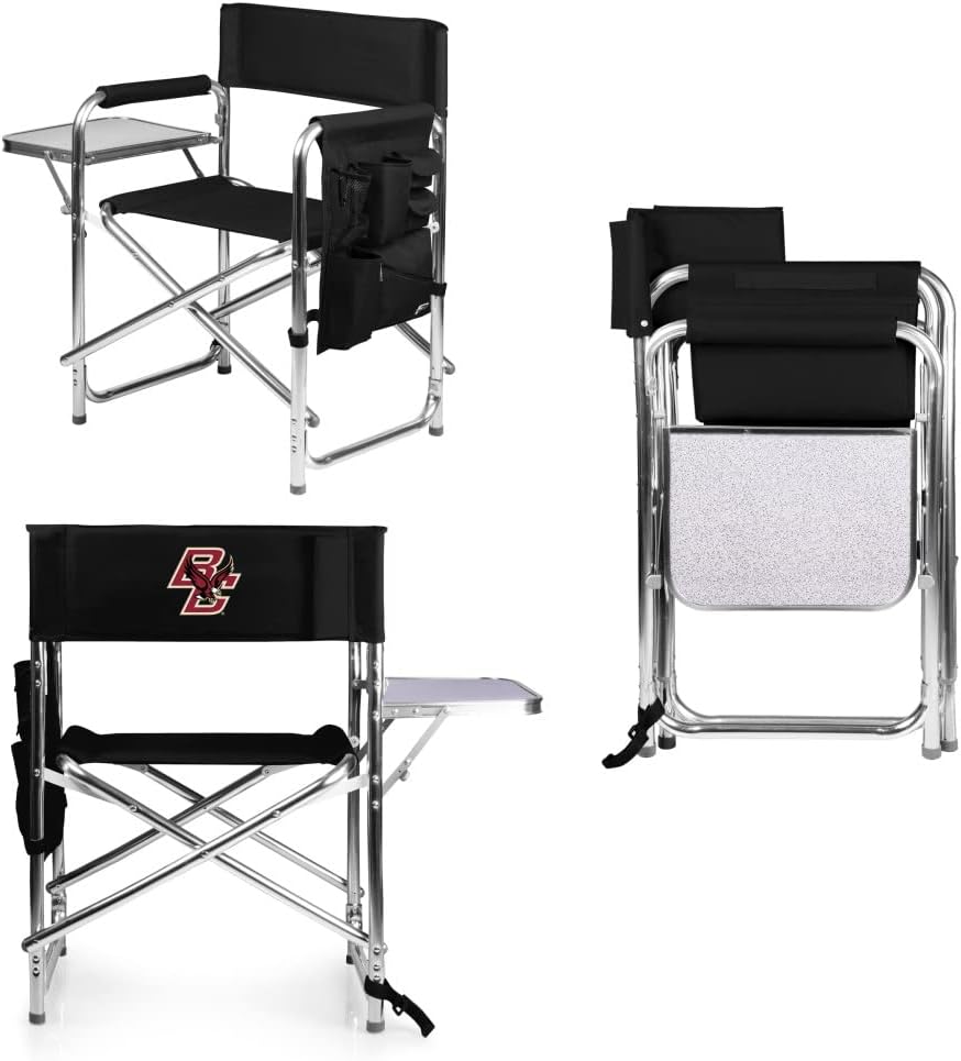 PICNIC TIME NCAA Boston College Eagles Sports Chair with Side Table - Beach Chair - Camp Chair for Adults