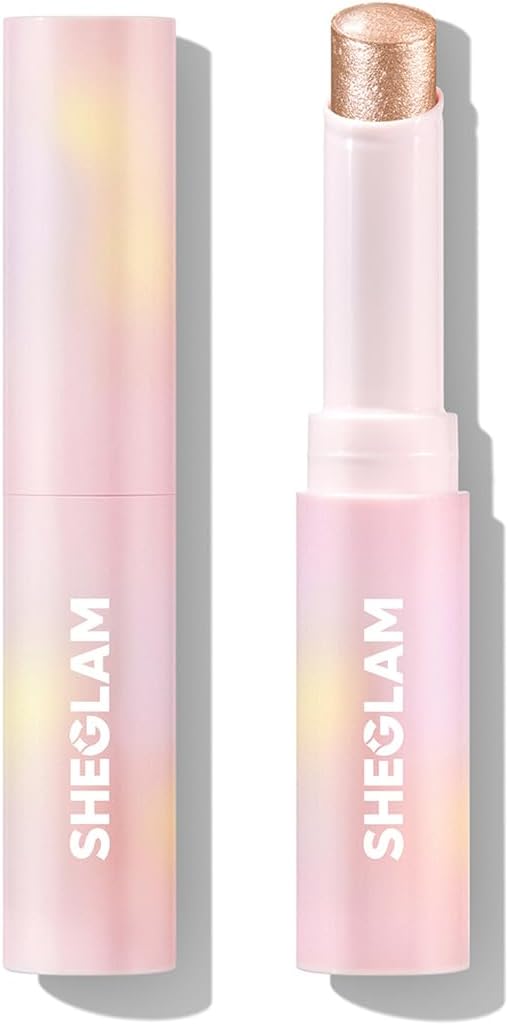SHEGLAM Crystal Jelly Glaze Stick Eye Shadow Stick Eyeliner Brightener Pencil Crayon with Brush Easy to Blend Long Lasting Shimmer Eyeshadow-Champagne Gleam