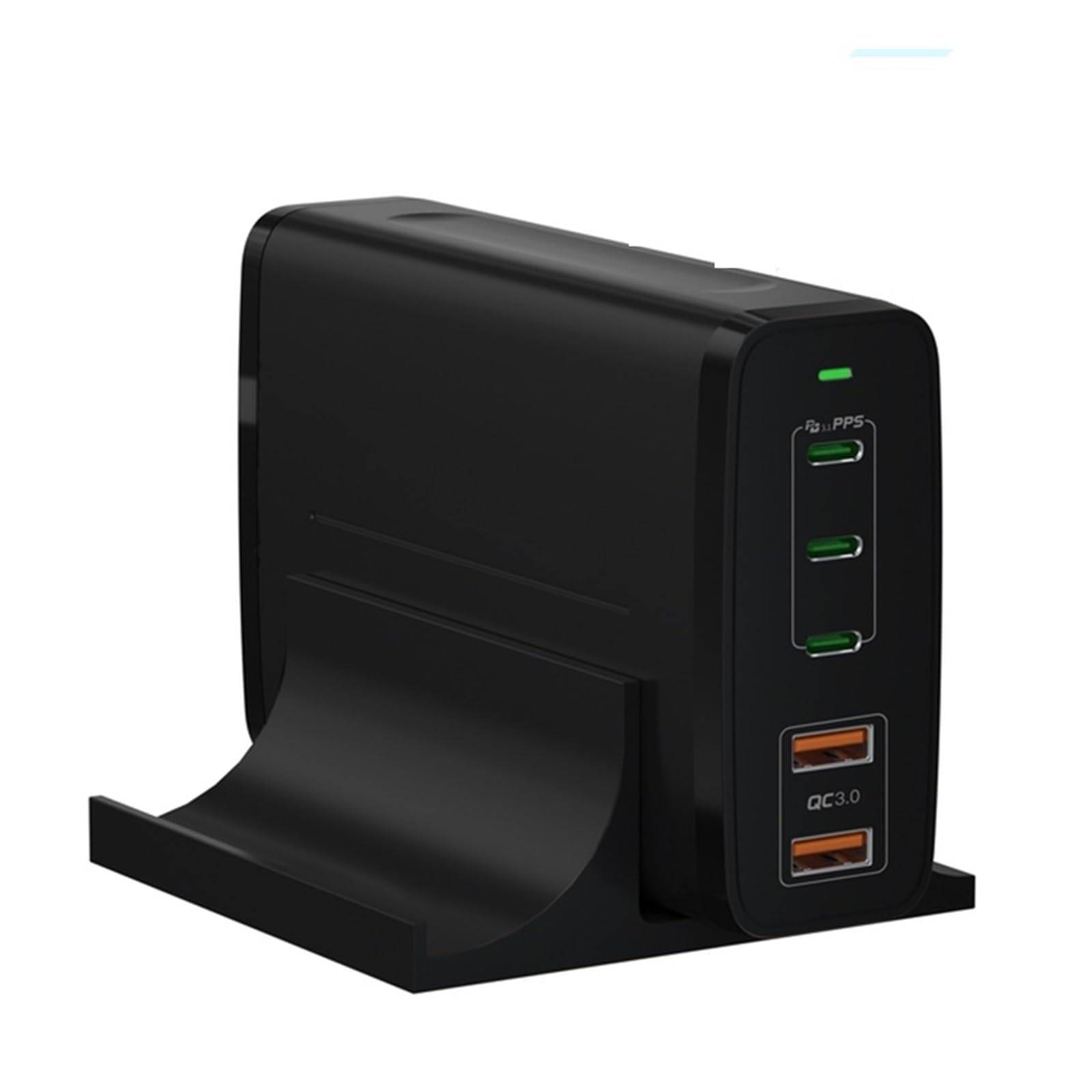 Ładowarka USB, Ładowarka USB C 245 W 5 portów Stacja szybkiego ładowania GaN PD Zasilacz 140 W PD3.1/PPS/QC4+/QC3.0,obsługuje wiele szybkiego ładowania(3pin Plug)
