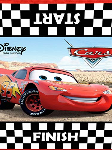 Image of Kuber Industries Disney Cars Print Non Woven Fabric Foldable Laundry Organiser with Lid & Handles (Black)