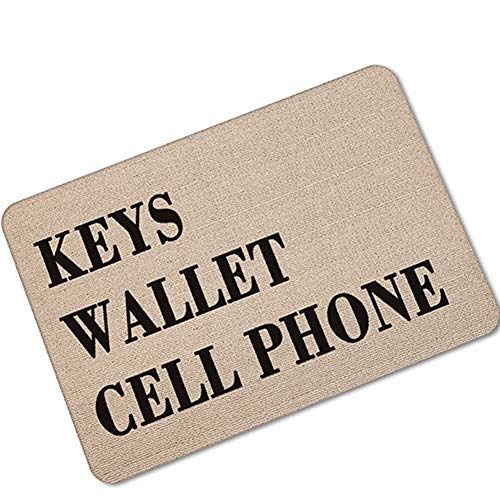 Smilily Front Doormat Keys Wallet Cell Phone for Home Entrance Garage Office