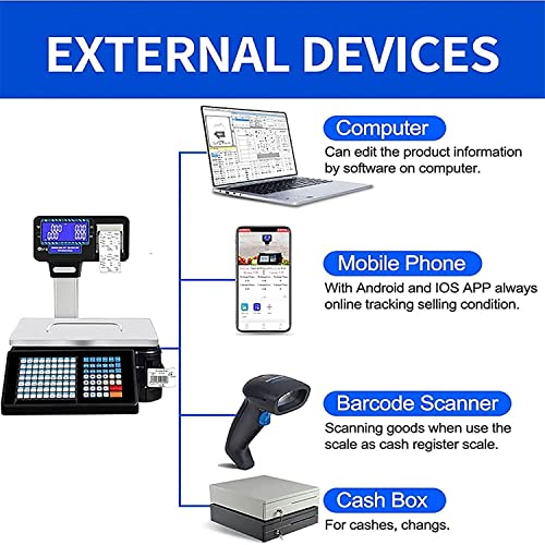 Báscula Comercial Digital con Pantalla Doble y Teclado miniatura 6