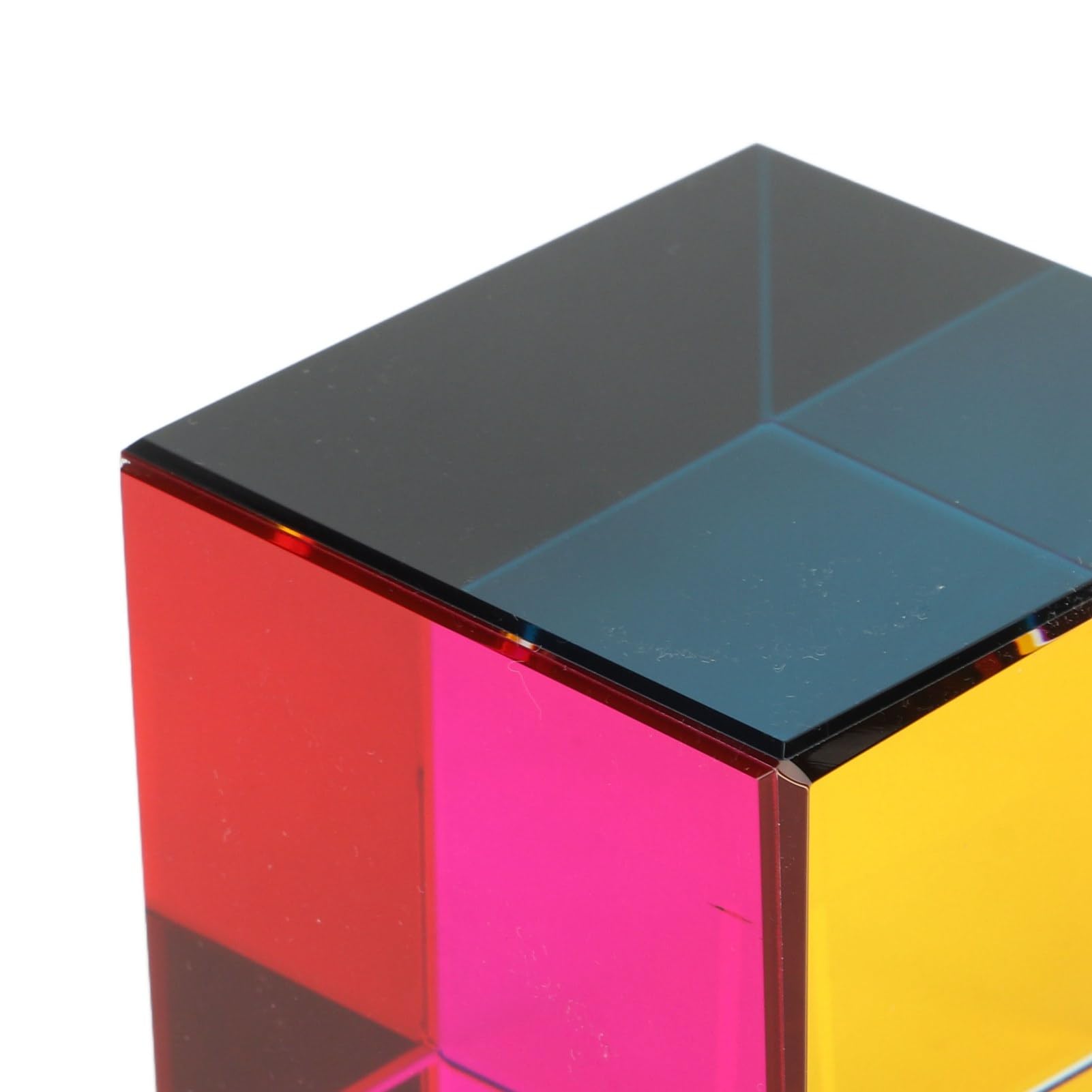 Prisma óptico de Cubo de Color, Cubo de Vidrio de 6 Caras Que refracta la luz, Ideal para decoración del hogar y como Juguete Educativo de física; CREA Patrones de arcoíris con la (60mm)