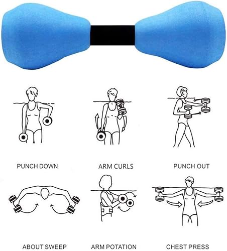 Miniatura 3 de JUOPZKENN Mancuernas de ejercicio acuático, 1 par de mancuernas de espuma para ejercicio aeróbico acuático, resistencia a la piscina, entrenamiento