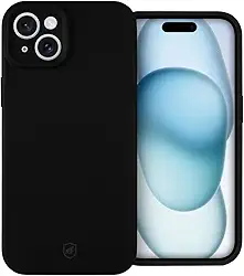 Gshield Capa Case Capinha Silicon Premium Antiderrapante com Interior em Microfibra, Proteção Contra Impressões Digitais, Arranhões, Quedas e Impactos (Preta, iPhone 15)