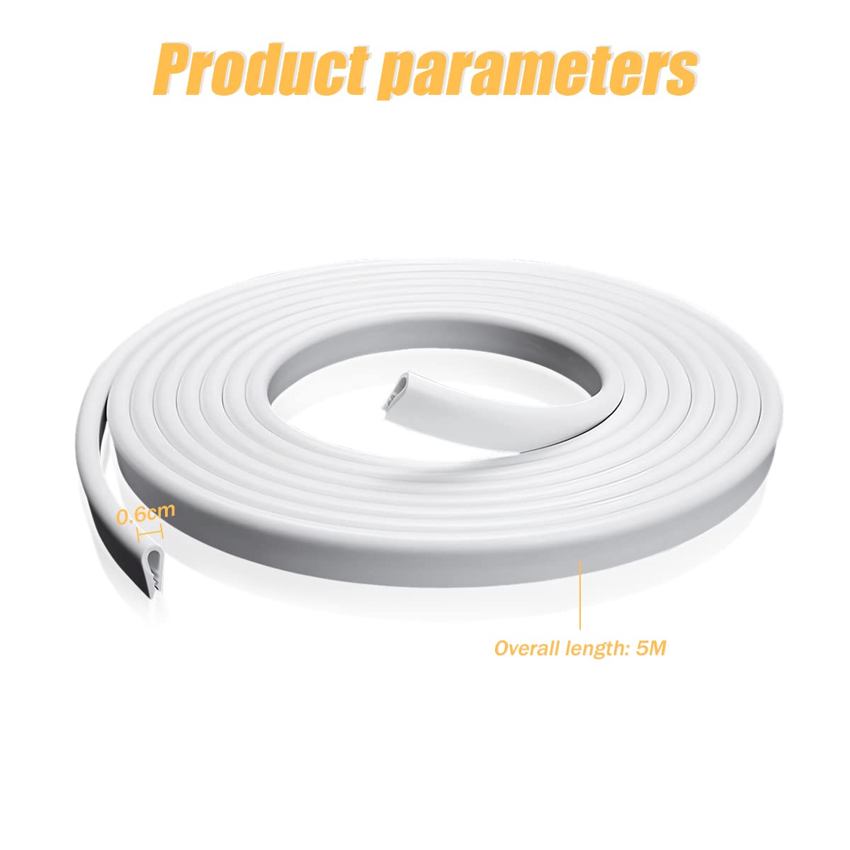 Striscia Antiurto Per Porte Auto A Forma Di U - 500 Cm - Bianco - Antigraffio Antivento - Foto 4