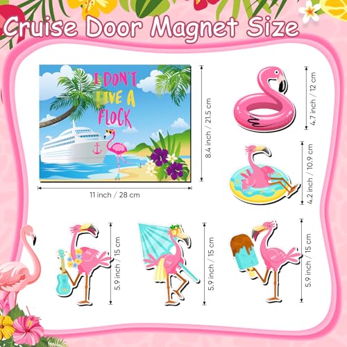 Image of Kanayu 6 Pcs Flamingo Cruise Door Decorations Magnetic Large Ship Decorations Magnets Anchor Cruise Decor Car Fridge Magnet Decal for Carnival Stateroom Door