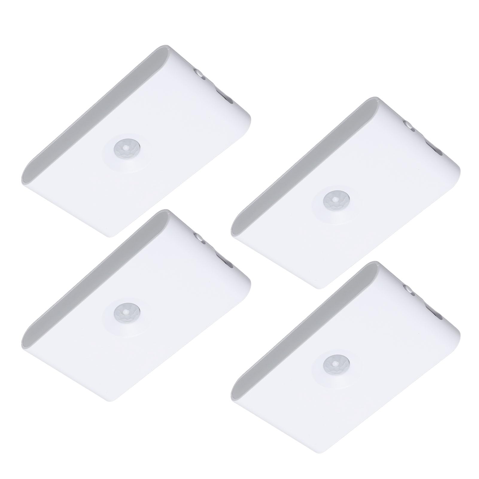 Luce Notturna Ricaricabile con Sensore di Movimento con Doppia Illuminazione Laterale Regolabile per Scale, Camera da Letto, Corridoio, 4 Pezzi