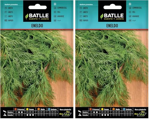 Semillas Batlle - Eneldo - Anethum graveolens, Color Verde (Paquete de 2)