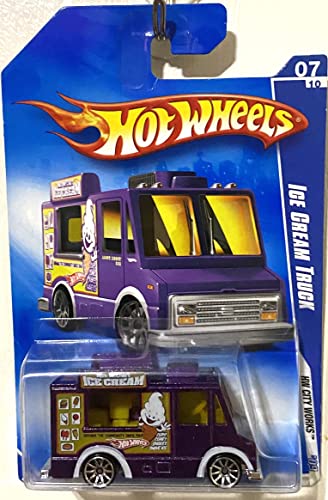 Hot Wheels 2009-113 Sweet Streets HW City Works PURPLE Ice Cream Truck 1:64 Scale