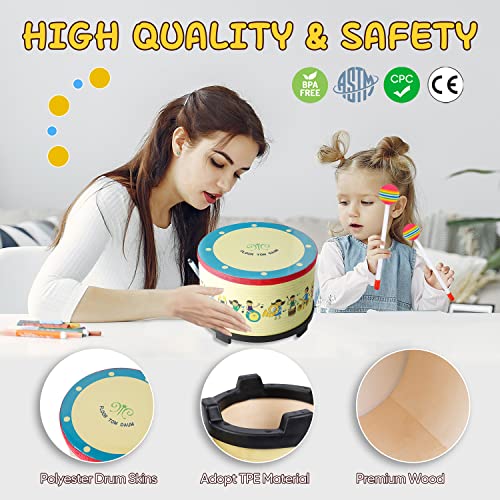 Batería Floor Tom Drum de 10 pulgadas con 2 mazos y 2 pares de baquetas 5A para adultos y niños miniatura 2
