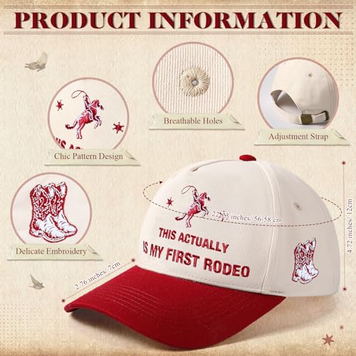 Image of JaGely Two Tone Western Cowboy /Cowgirl Trucker Hat for Women Men Gift Vintage Embroidered Country Baseball Cap