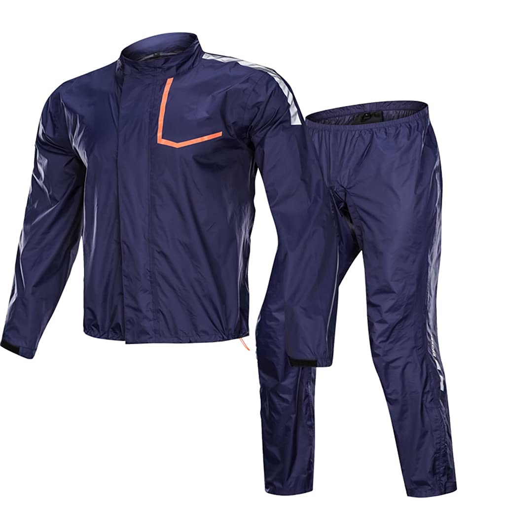 BHBXZZDB Chubasquero Hombre Motocicleta Trajes de Lluvia (Chaqueta y Pantalones para la Lluvia) Impermeable Ciclismo Chubasquero Ligero con Capucha Ropa Impermeable para Senderismo Camping Pesca al a