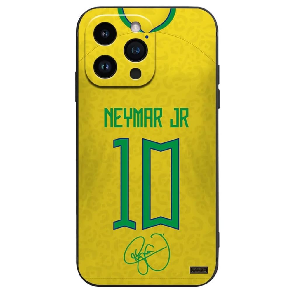 EZB Custodia per iPhone a tema leggenda giocatore di calcio, custodia in silicone flessibile e antiurto (Neymar JR, iPhone 13)