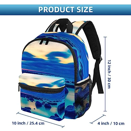 Sac à dos bleu méduse école primaire et collège pour fille et garçon - 2