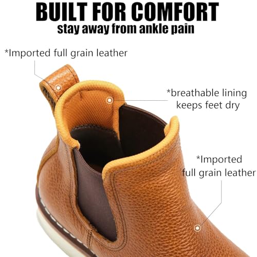 SUREWAY 6” Mens Slip On Chlesea Work Boots for Men-Soft Toe,GoodyearWelt,Extremely Comfortable Durable Proved,Superior Oil/Slip Resistant,Thicker Leather,EH Safety Industrial Construction Boots3