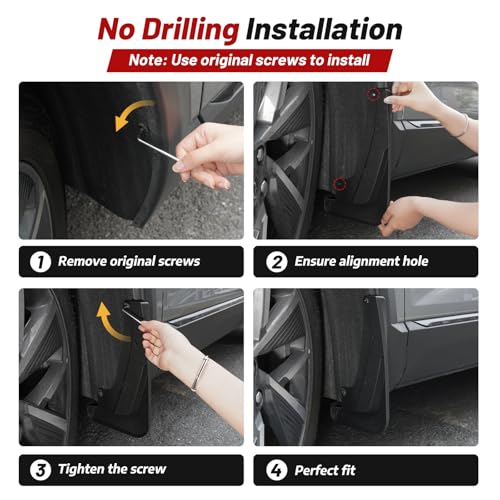 Image of Sunsdrew Mud Flaps for 2022-2026 Nissan Frontier PRO-X /PRO-4X with Wheel Eyebrow - All Weather Frontier Mudguards,No-Drill Front&Rear 4PCS Frontier Splash Guard(Not for Nissan Frontier S /SV)