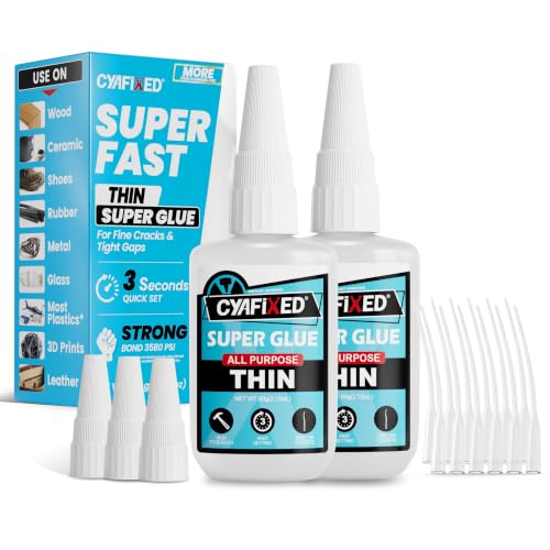 Image of Super Fast Thin CA Glue, 120 Gram Super Glue Pro Kit with Anti-Clog Caps & Precision Microtips, Instant Cyanoacrylate Adhesive for Plastic Metal Ceramic Glass Wood 3D Print PLA Rubber