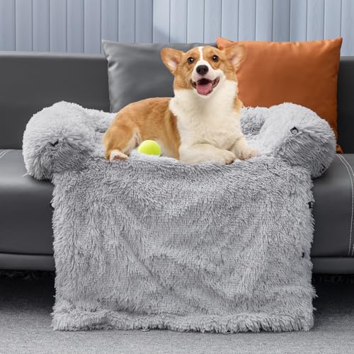 Mora Pets Sofaschutz Hund Hundedecke Sofa Hundebett Couch Plüsch Sofaschoner für Hunde wasserdicht & antirutsch Hundekissen, L 78 x B 94 x H 12 cm (4-in-1)