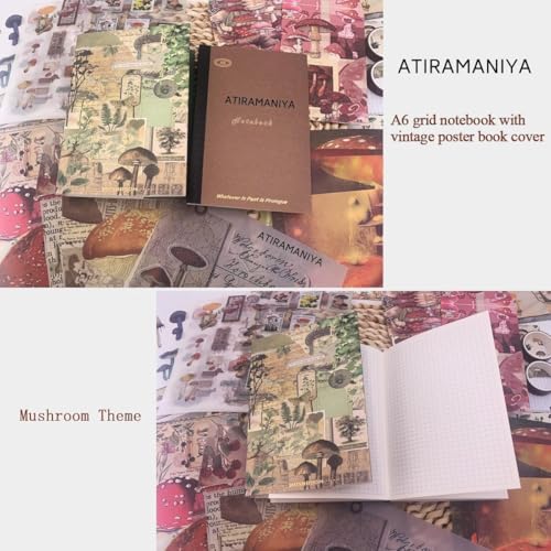 Image of Vintage Aesthetic Paperscrapbook Kit(346Pcs) Scrapbooking Supplies Kit With Bullet Junk Journal,Stationery,A6 Grid Notebook Journaling Gift For Girl ,Multicolor