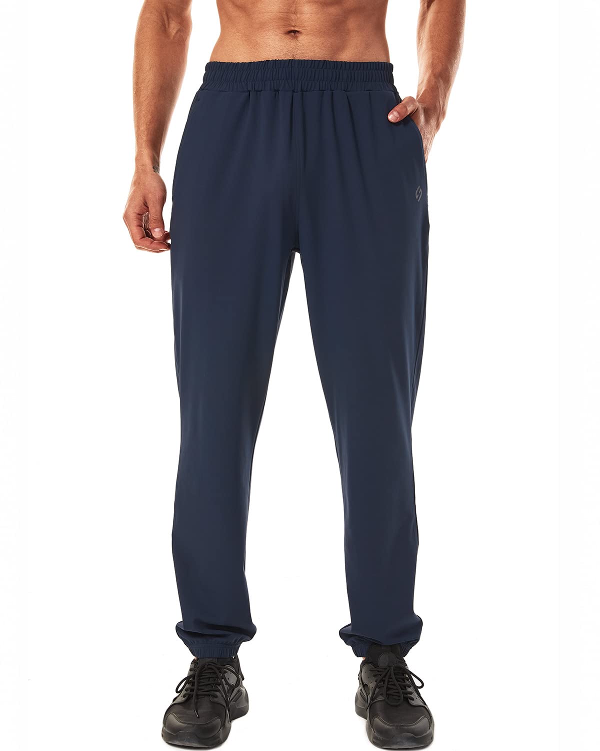 HOdo Pantalones deportivos para hombre de 86 cm y 91 cm de largo con bolsillos con cremallera