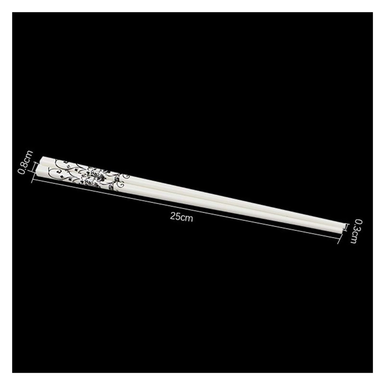 Jeu de baguettes, 5 paires de baguettes en porcelaine dorée et blanche, céramique 25cm/9,8 pouces, vaisselle chinoise for la maison le Restaurant A(B)