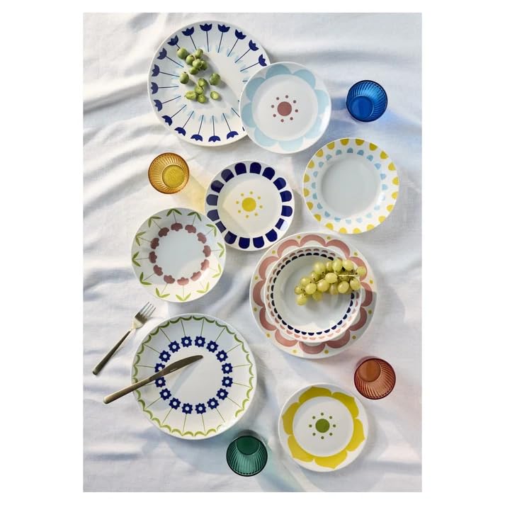 Tognana Madison Nymea Servizio Tavola 18 Pezzi in Porcellana per 6 Persone, Decorazioni Assortite, Piatti Piani Fondi e Dessert, Lavastoviglie e Microonde