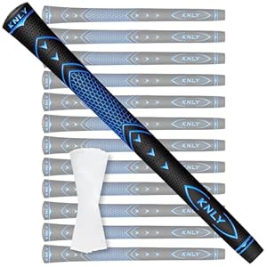 KNLY Golf Grips Set of 13 – High Traction and High Feedback Rubber Golf Club Grips with Anti-Slip and All Weather Performance,13 Grips with 15 Tapes and 13 Grips with All Repair Kits for Choice.