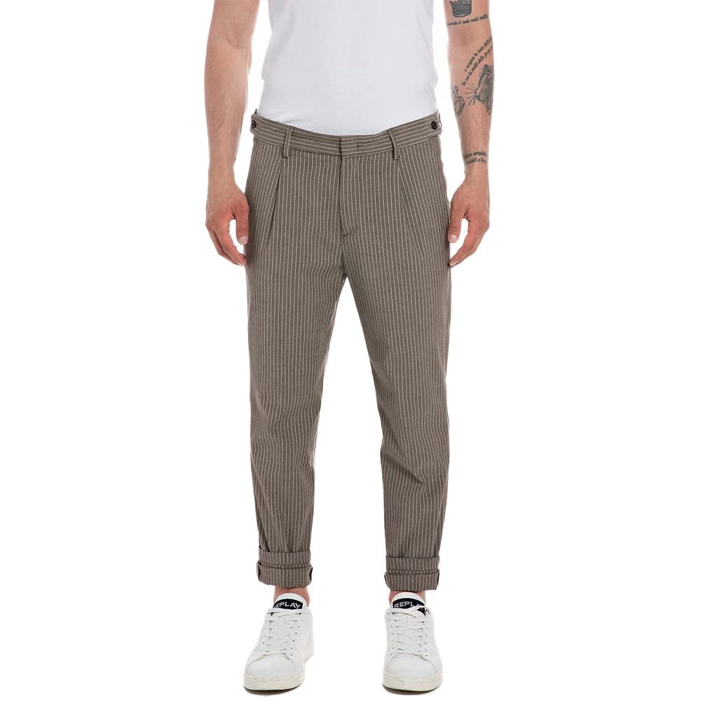 Replay Men's Stretch Trousers, Light Brown 010 (Brown), 36W / 32L