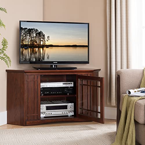 Leick Home 82285 Mission Corner TV Stand Made from Solid Wood, One Door and Adjustable Shelf, for 50" TVs, Mission Oak - Image 6