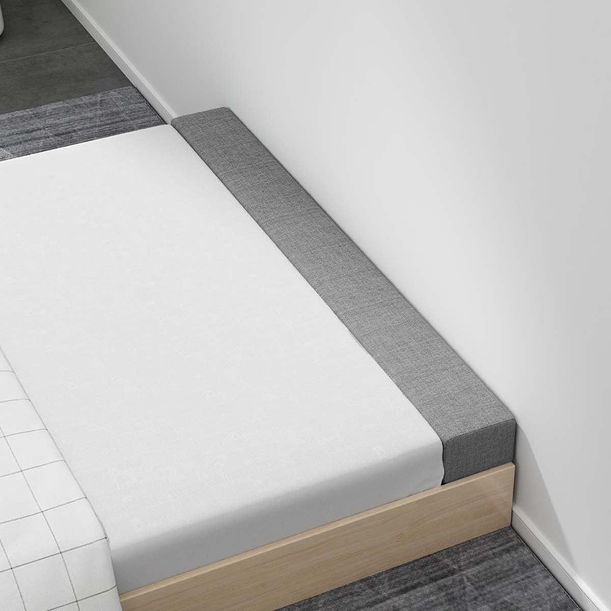 Almohada de cuña para cama de 47 x 3 x 2 pulgadas, puente de colchón rectangular para cabecero de cama, relleno de huecos, de espuma suave, extensor