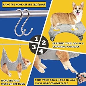 Dog Grooming Kit - Hammock, Harness, Nail Clipper for Cats and Dogs, Claw Care (S) Dog Grooming Kit Hammock Harness Nail Clipper for Cats and Dogs Claw Care S