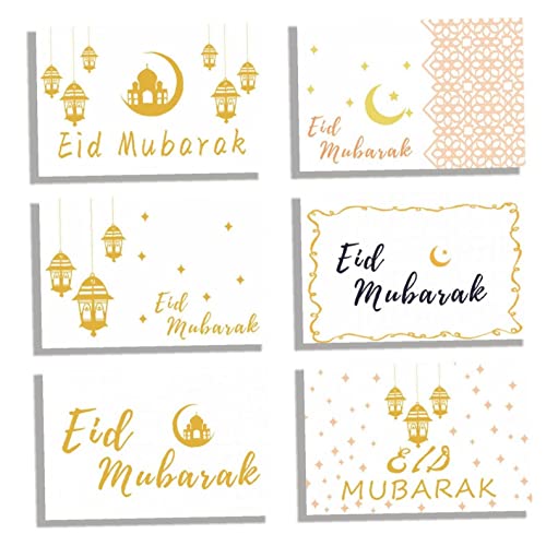 Onsinic Eid-Karte 6pcs / Set Ramadan Mubarak-Karten Pack-grußkarten Für Handwerkerwaren Bürobedarf Cover