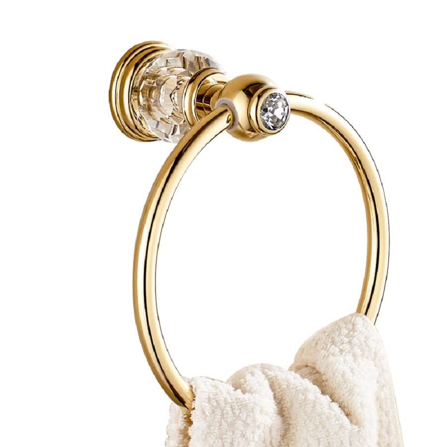 HOMEd - Toallero de cristal para colgar en la pared y gancho de cobre para accesorios de baño e inodoro