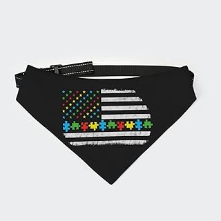 Autism Awareness Dog Bandanas with Adjust Buckle Pet Triangle Scarf Puppy Kerchief Decoration