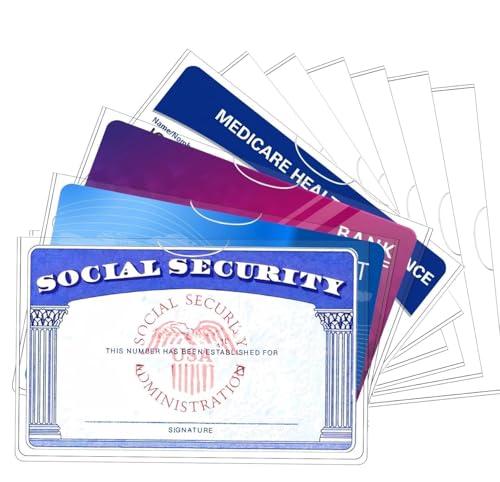 6 Packs Social Security Card Holder Protector/New Medicare Card Protector, 24 Mil Clear Water Resistant Plastic Sleeves for Waterproof SSN Card Protector/Credit Card Cover