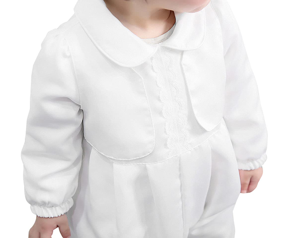 Trajes de bautizo para bebé niño 2 piezas 1 año cumpleaños blanco bautizo conjunto con gorra