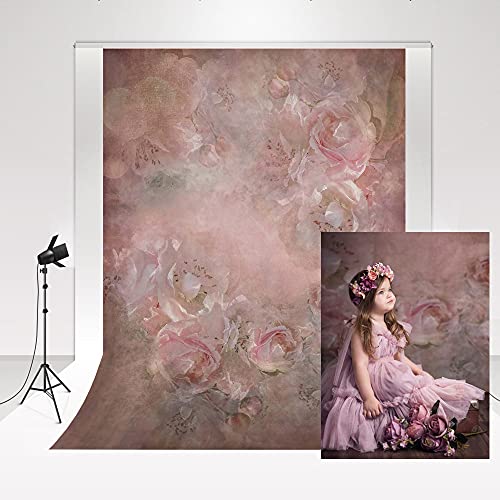 Kate abstrakt blomma fotografi bakgrund – 6,5 x 10 fot/2 x 3 m texturerat blommigt porträtt konststudio bakgrund för bröllop fotorekvisita