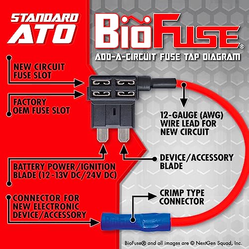 Biofuse 120 Piece Full Range Fuse Assortment & Tap Kit: 108 Standard, Ato, Atc, Ats, Apr Automotive Fuses 2A 3A 4A 5A 7.5A 10A 15A 20A 25A 30A 35A 40A, 2 Taps (12V, 12Awg), Ties, Connectors, Puller #TOP3