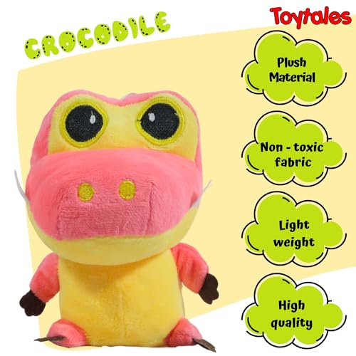 Image of TOYTALES Stuffed Baby Gator Cute Hanging Plush Soft Toy for Girls & Boys | Stuffed Animal Soft Toy for Kids| Small Size Cute Plush Huggable Toy (Color May Vary)