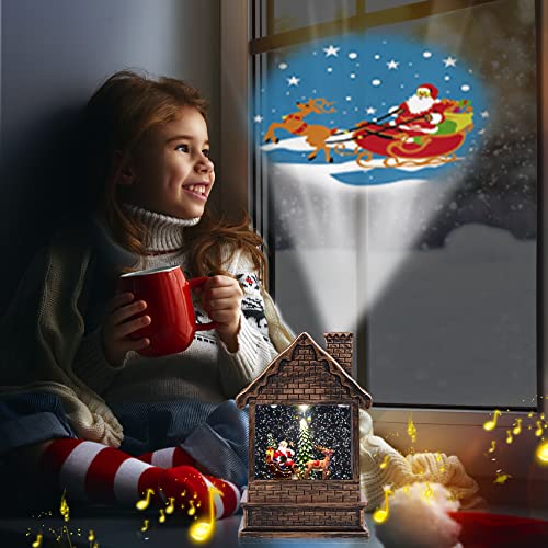 Snow Globes Christmas With Music,Christmas Snow Globe With Santa Claus Projection, Revolving Snow Globes Lantern 6-Hour Timer,Snow Globes For Kids,Musical Snow Globe For Kids Or Snow Globes For Girls #TOP5