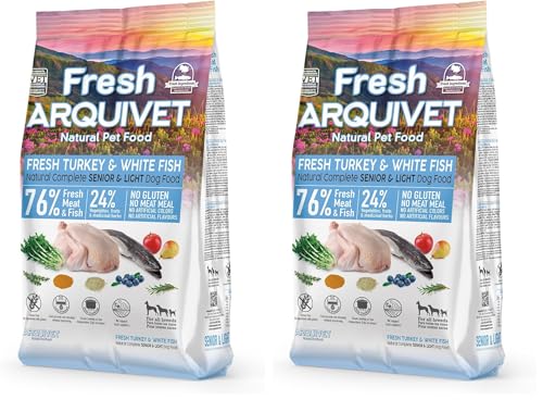 Arquivet Fresh Senior Light Pavo & Pescado Blanco 2,5Kg - Pienso Semihúmedo (Paquete de 2)