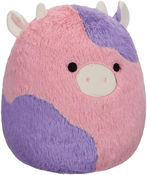 Miniatura 2 de Squishmallows Patty Cow oficial de Jazwares de 12 pulgadas, rosa y morado Fuzz-A-Mallows