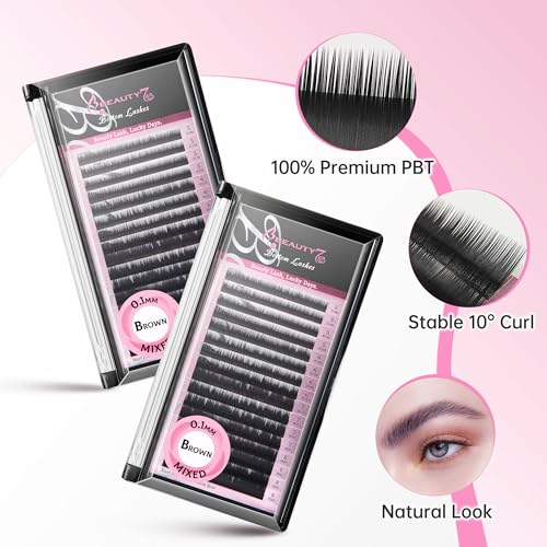 Individuelle Augenbrauen-Extensions, 0,1 mm Stärke, gemischte Länge, 5 mm - 8 mm, Schwarz