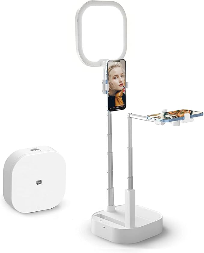 yAyusi Phone Stand for Recording, Overhead 360° Rotation with Two Phone